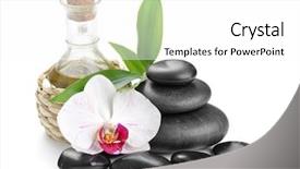  Presentation with zen stones - Presentation theme featuring zen basalt stones and sea background and a white colored foreground