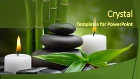  Presentation with zen stones - Cool new PPT theme with zen basalt stones and spa backdrop and a tawny brown colored foreground
