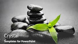  Presentation with zen - Colorful slide set enhanced with zen basalt stones on the black backdrop and a dark gray colored foreground