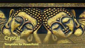  Presentation with colonialism in south asia - Presentation design having zen buddhism - golden south east asian buddha background and a  colored foreground