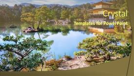  Presentation with kyoto zen - Slide set having zen-buddhist-temple background and a tawny brown colored foreground