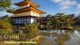  Presentation with kyoto zen - PPT theme with zen-buddhist-temple background and a tawny brown colored foreground
