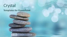  Presentation with blue water - Beautiful PPT layouts featuring zen garden - blue water backdrop and a sky blue colored foreground