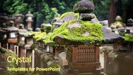  Presentation with ancient japan - Amazing PPT layouts having zen garden - rows of ancient stone backdrop and a tawny brown colored foreground