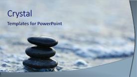  Presentation with zen stones - Slide deck consisting of zen garden - spa stones on sea beach background and a lemonade colored foreground