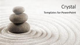  Presentation with stones - PPT theme having zen garden - stones background and a white colored foreground