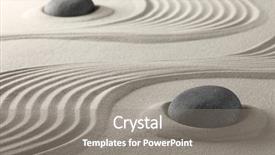  Presentation with relaxation - Amazing PPT theme having zen garden japanese culture symbol backdrop and a gray colored foreground