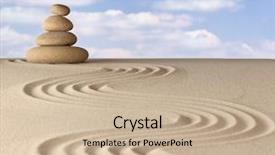  Presentation with zen stone - Colorful PPT theme enhanced with zen garden meditation stone pattern backdrop and a soft green colored foreground