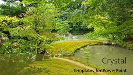  Presentation with kyoto zen - Cool new slides with lotus leaves and a pond backdrop and a gold colored foreground