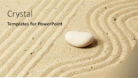  Presentation with garden sand - Cool new PPT theme with zen-garden-with-raked-sand backdrop and a lemonade colored foreground