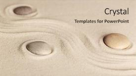  Presentation with garden sand - Amazing presentation design having spiritual wave - zen garden with stones backdrop and a lemonade colored foreground