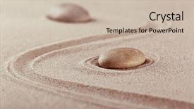  Presentation with zen stones - Amazing slides having sand ornament - zen garden with stones backdrop and a soft green colored foreground