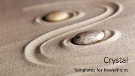  Presentation with zen stones - Beautiful PPT theme featuring zen garden with stones backdrop and a mint green colored foreground