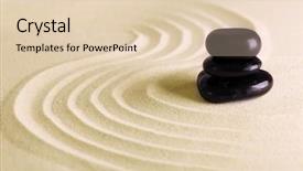  Presentation with zen stones - Amazing PPT theme having zen garden with stones backdrop and a lemonade colored foreground