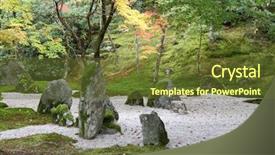  Presentation with zen - PPT theme consisting of zen garden background and a tawny brown colored foreground