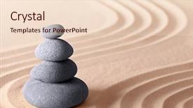  Presentation with garden sand - Amazing PPT theme having zen meditation garden harmony relaxation backdrop and a  colored foreground