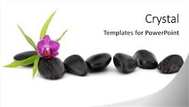  Presentation with spa concept stone - Presentation design consisting of zen pebbles and orchid flower background and a white colored foreground