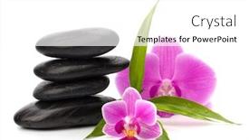  Presentation with zen - Colorful slides enhanced with zen pebbles balance spa and healthcare concept backdrop and a white colored foreground