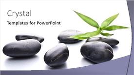  Presentation with spa concept stone - PPT theme with zen pebbles stone spa and healthcare concept background and a white colored foreground