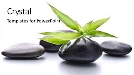  Presentation with spa concept stone - Presentation theme consisting of zen pebbles stone spa and healthcare concept background and a white colored foreground