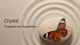  Presentation with zen - PPT theme enhanced with zen rock with butterfly background and a mint green colored foreground