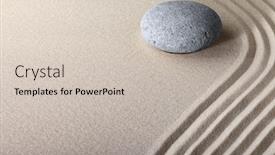  Presentation with rock balance - Cool new slide deck with zen sand stone garden japanese meditation relaxation and spa image spiritual balance round rock backdrop and a soft green colored foreground