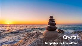  Presentation with buddhism - Beautiful presentation design featuring zen stacked stones backdrop and a tawny brown colored foreground
