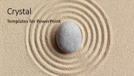  Presentation with zen stone - Beautiful presentation featuring zen stone in the sand backdrop and a soft green colored foreground