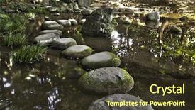  Presentation with zen stone - Presentation design consisting of zen stone path background and a tawny brown colored foreground