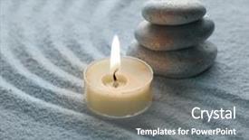  Presentation with zen stone - Presentation design having zen stones - light warm candle and cool background and a gray colored foreground