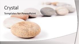  Presentation with zen stone - PPT layouts having zen stones - stone path isolated on white background and a white colored foreground