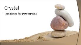  Presentation with zen - Colorful presentation enhanced with zen stones and sand on a white background backdrop and a white colored foreground