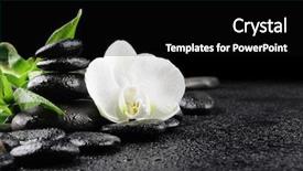  Presentation with spirituality zen meditation stone - Presentation theme featuring zen stones and white orchid background and a black colored foreground