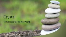  Presentation with zen stones - Cool new presentation theme with zen stones balance spa outdoors backdrop and a seafoam green colored foreground