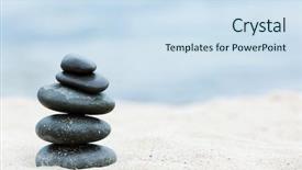  Presentation with zen stones - Presentation design featuring zen stones balance spa background and a sky blue colored foreground
