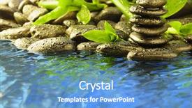  Presentation with zen stones - Amazing PPT theme having zen stones in the water backdrop and a teal colored foreground