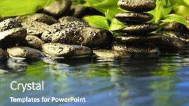  Presentation with zen stones - PPT layouts featuring zen stones in the water background and a teal colored foreground