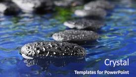  Presentation with zen stones - Amazing presentation theme having river rocks - zen stones in the water backdrop and a ocean colored foreground