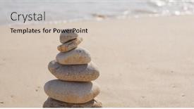  Presentation with zen stones - Colorful presentation theme enhanced with zen stones on a sand beach backdrop and a soft green colored foreground