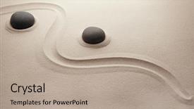  Presentation with zen stones - PPT layouts having zen stones on sand background and a mint green colored foreground