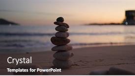  Presentation with zen stones - Slide deck with zen-stones-on-the-beach background and a tawny brown colored foreground