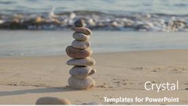  Presentation with zen stones - Presentation theme enhanced with zen-stones-on-the-beach background and a coral colored foreground