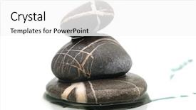  Presentation with zen stones - PPT theme featuring zen stones on white background background and a white colored foreground