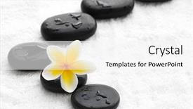  Presentation with zen stones - Audience pleasing presentation theme consisting of zen stones with frangipani flower on white towel backdrop and a white colored foreground