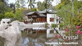  Presentation with botanical - Theme with zen-temple-in-scenic-huntington and a violet colored foreground