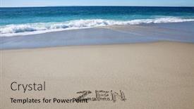  Presentation with laguna beach - Presentation design featuring zen-the-word-zen-written background and a light gray colored foreground
