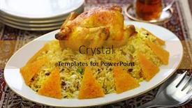  Presentation with barberry - Amazing presentation having zereshk-polo-ba-morgh-barberry backdrop and a gold colored foreground