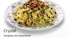  Presentation with barberry - Colorful presentation design enhanced with zereshk polo barberry rice iranian backdrop and a white colored foreground