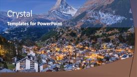  Presentation with switzerland - Presentation theme enhanced with zermatt-switzerland-alpine-village and a ocean colored foreground