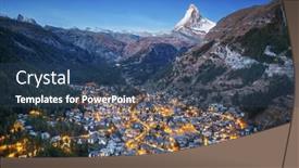  Presentation with switzerland - Slide set having zermatt-switzerland-alpine-village background and a ocean colored foreground